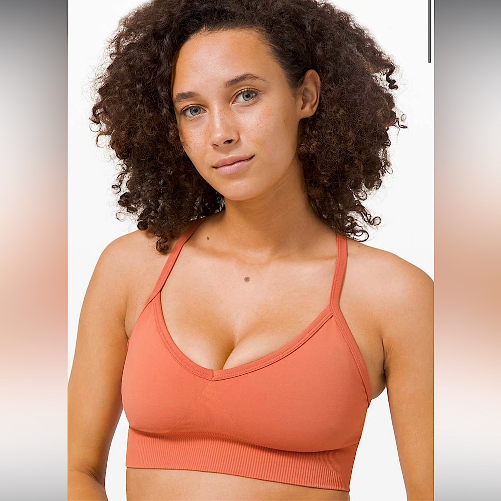 SIZE 4 Lululemon Rustic Coral Ebb To Street Bra